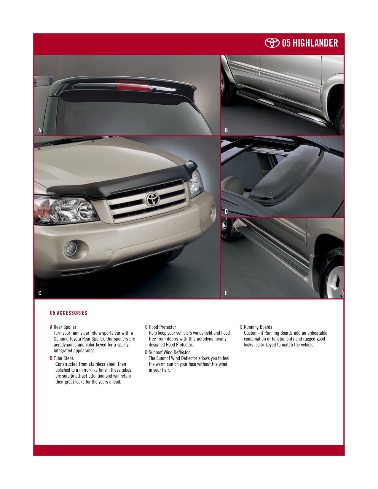 2005 Toyota Highlander Brochure Page 5